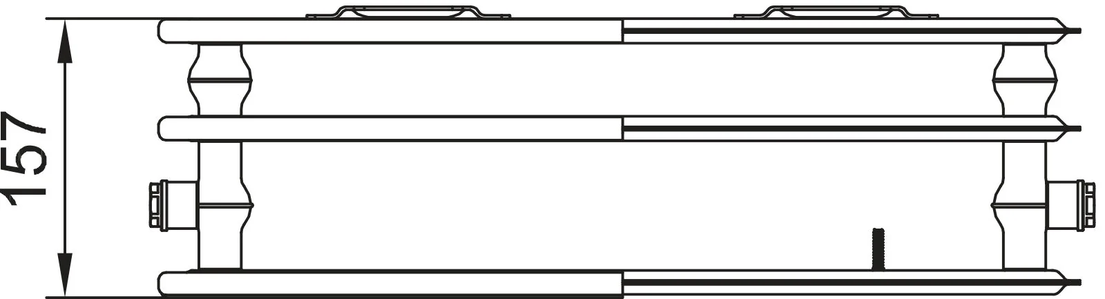 Flachheizkörper therm-x2 Plan-K Hygiene Typ 30, HxLxT: 305x1005x157 mm, Farbe: Weiß RAL 9016 seidenglanz, 10 bar, Abdeckung: ohne, Wärmeleistung 75/65-20: 780 Watt, Bohrkonsole