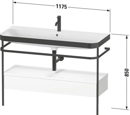 Duravit Waschtischunterschrank mit Metallkonsole „Happy D.2 Plus“ 117,5 × 85 × 49 cm