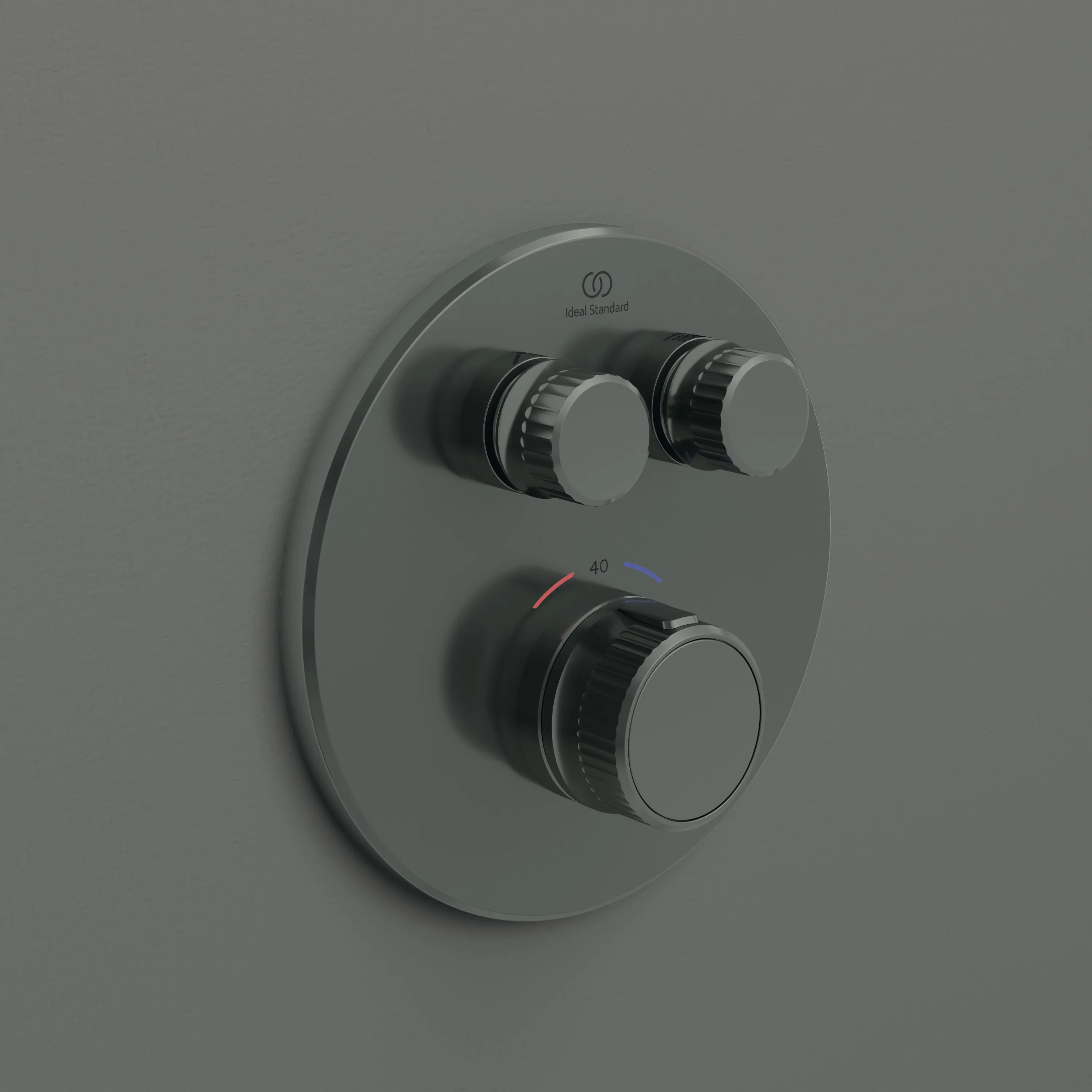 Ideal Standard Brausethermostat Ceratherm Navigo Unterputz, 2 Verbraucher, Magnetic Grey, Ø 157 mm, 40 x 157 mm, für Fertigmontage Ideal Standard Brausethermostat Ceratherm Navigo Unterputz, 2 Verbraucher, Magnetic Grey, Ø 157 mm, 40 x 157 mm, für Fertigmontage