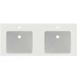 Waschbecken „i.lifeB“ 121 × 51,5 × 18 cm, Hahnlochposition mittig in Weiß Waschbecken „i.lifeB“ 121 × 51,5 × 18 cm, Hahnlochposition mittig in Weiß