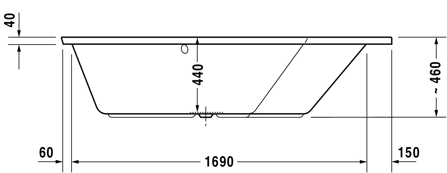 Duravit Badewanne „Paiova 5“ fünfeck 190 × 140 cm, rechts 