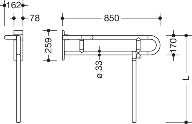 HEWI Stützklappgriff „Serie 801“