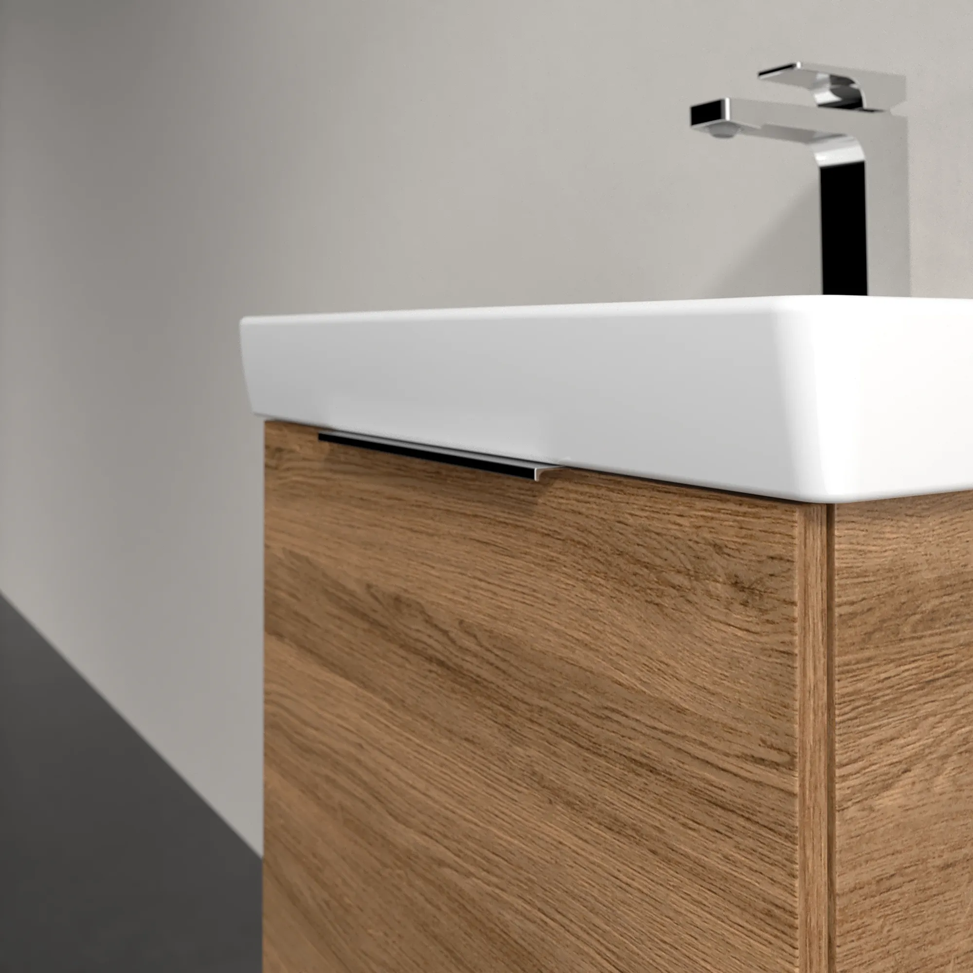 Villeroy & Boch Waschtischunterschrank „Architectura“ 500 × 520 mm Kansas Oak, Anschlag links Villeroy & Boch Waschtischunterschrank „Architectura“ 500 × 520 mm Kansas Oak, Anschlag links