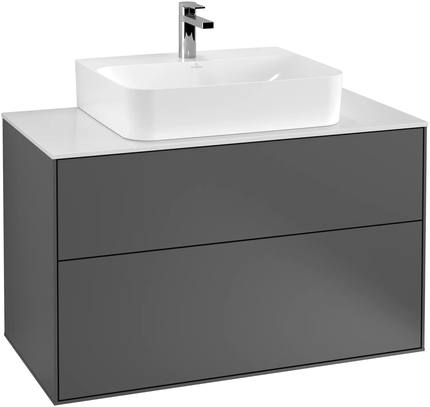 Villeroy & Boch Waschtischunterschrank „Finion“ für Schrankwaschtisch 100 × 60,3 × 50,1 cm 2 Schubladen, für Waschtischposition mittig mittig