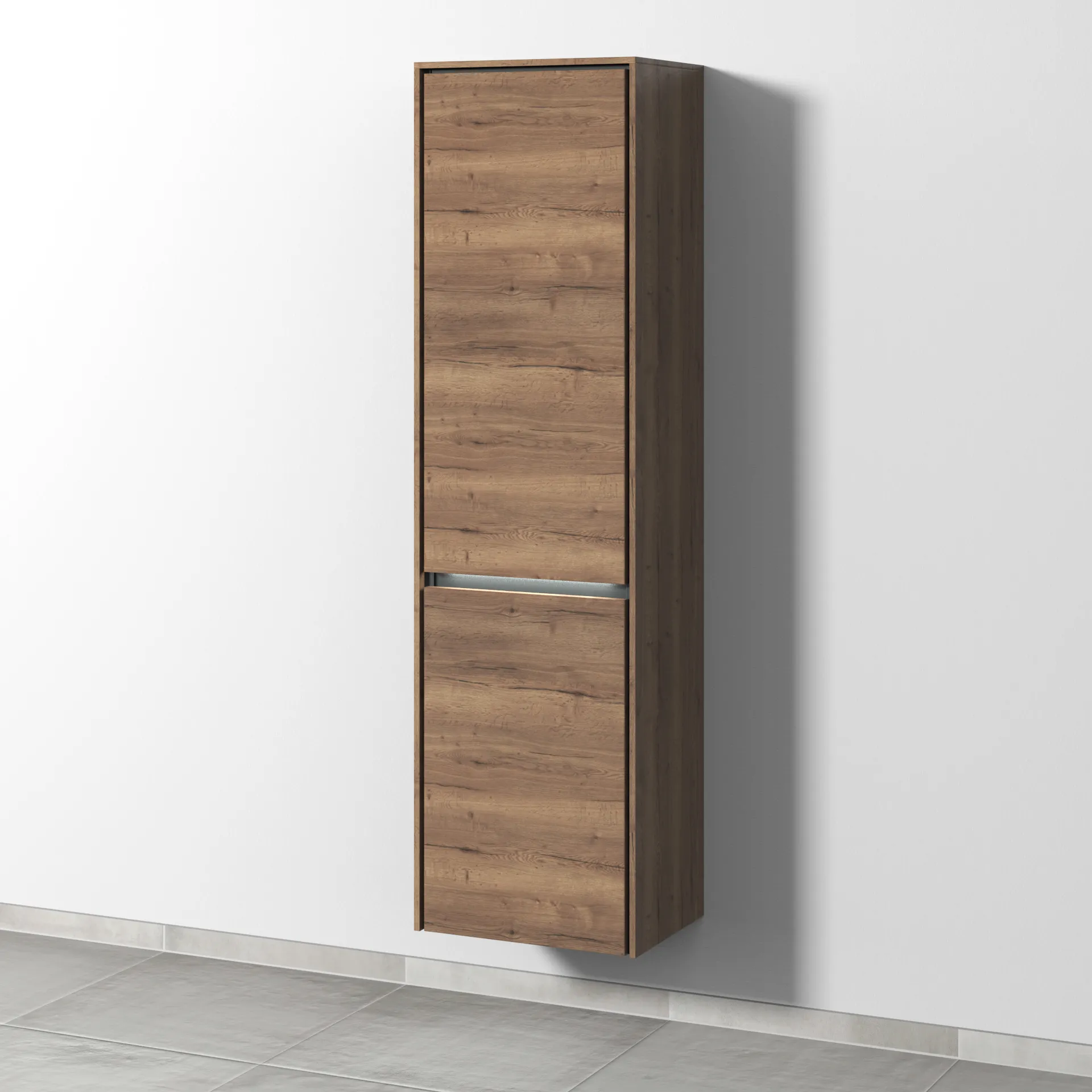 Sanipa Hochschrank „Twiga“ 475 × 1713 × 350 mm in Eiche Tabak, Anschlag links, mit Beleuchtung