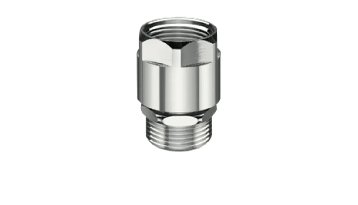 Rohrbelüfter, Durchflussform, Bauform C, Max. Betriebsdruck: 10 bar, DN 15 G 1/2 AG, DN 15 G 1/2 IG, chrom Rohrbelüfter, Durchflussform, Bauform C, Max. Betriebsdruck: 10 bar, DN 15 G 1/2 AG, DN 15 G 1/2 IG, chrom