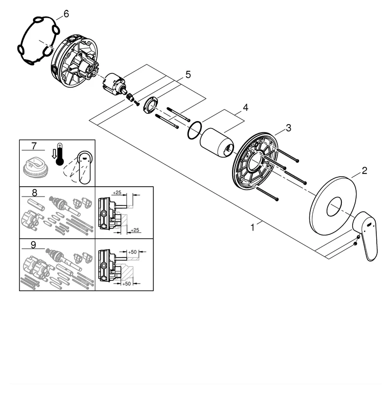 Einhand-Brausebatterie Eurodisc Cosmopolitan 24055_2, Fertigmontageset für Rapido SmartBox, chrom