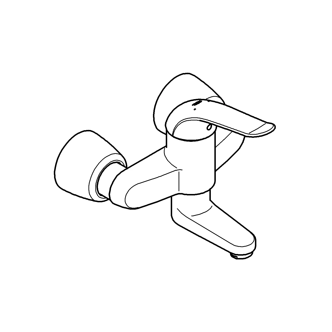 Grohe Euroeco Special Einhand-Waschtischbatterie, Wandmontage, 174mm Ausladung, 46mm Keramikkartusche, chrom Grohe Euroeco Special Einhand-Waschtischbatterie, Wandmontage, 174mm Ausladung, 46mm Keramikkartusche, chrom