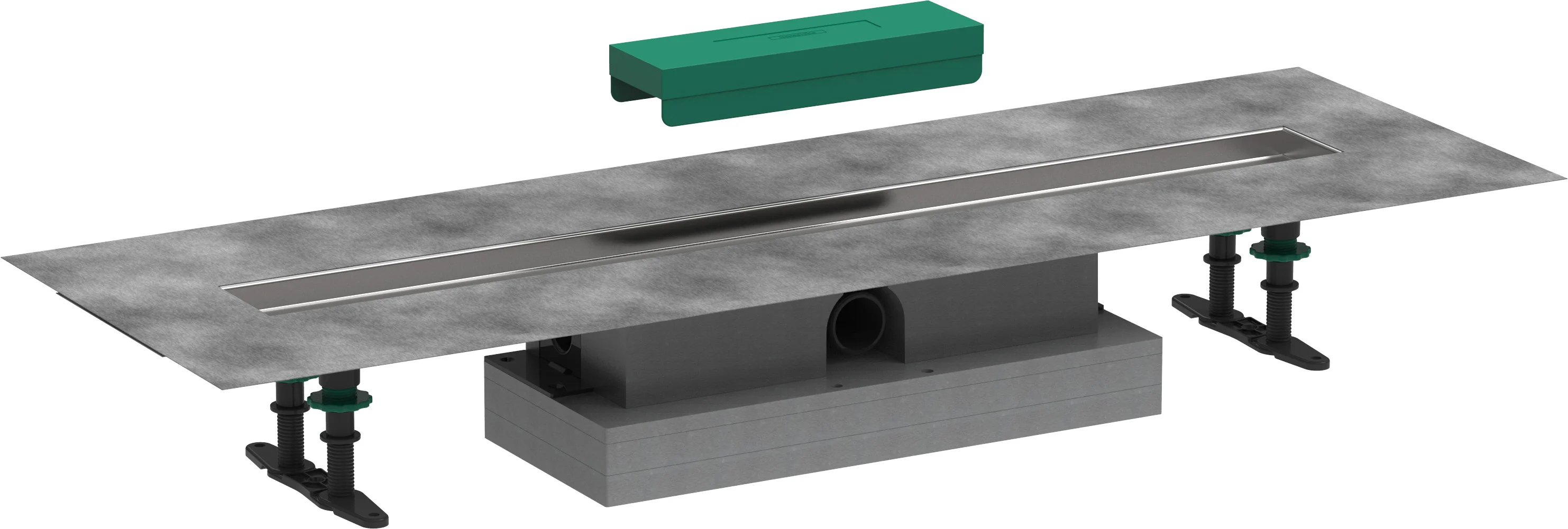Hansgrohe uBox universal Komplettset für flache Installation 800 mm, 3-seitiger Anschluss, waagerechter Auslass, DN40