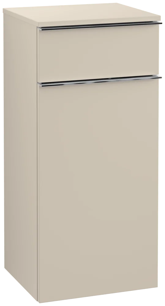 Villeroy & Boch Venticello Seitenunterschrank, Cashmere Grey, 404x866x352mm, 1 Schublade mit SoftClosing und Antirutsch-Boden