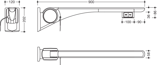 HEWI Stützklappgriff „Serie 802 LifeSystem“