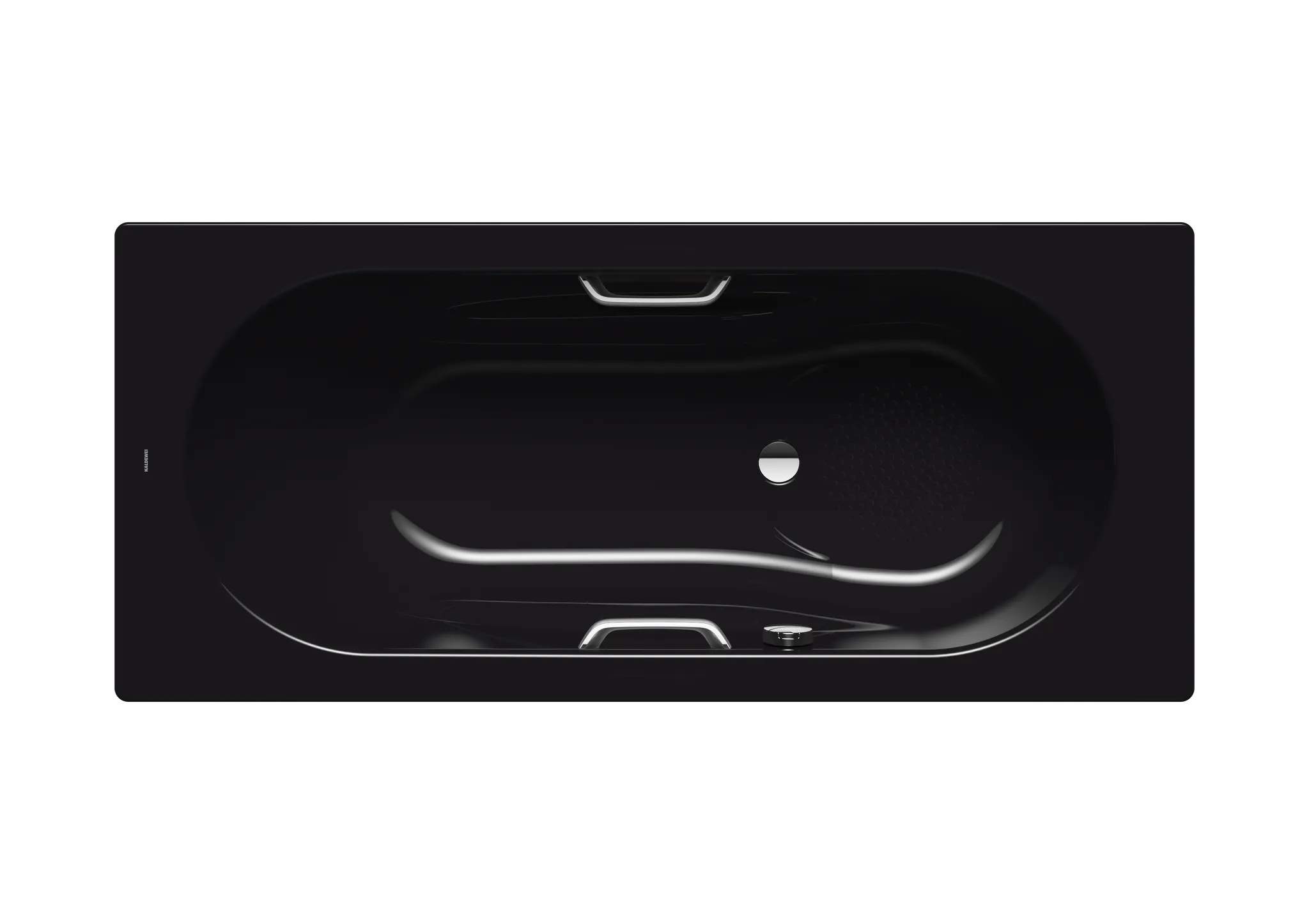 Kaldewei Badewanne „Vaio Set“ Star rechteck 160 × 70 cm, mit Grifflochbohrungen mit Überlaufbohrung, in schwarz