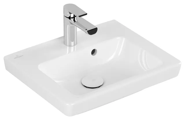 Villeroy & Boch Handwaschbecken für Montage mit Möbel „Subway 2.0“ 450 × 370 × 155 mm, mit Hahnlochbohrung, Hahnlochposition mittig, mit Hahnlochbank in Weiß Alpin Villeroy & Boch Handwaschbecken für Montage mit Möbel „Subway 2.0“ 450 × 370 × 155 mm, mit Hahnlochbohrung, Hahnlochposition mittig, mit Hahnlochbank in Weiß Alpin