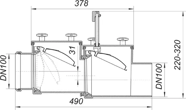 Rückstauverschluss Stausafe RS, DN 100 Rückstauverschluss Stausafe RS, DN 100