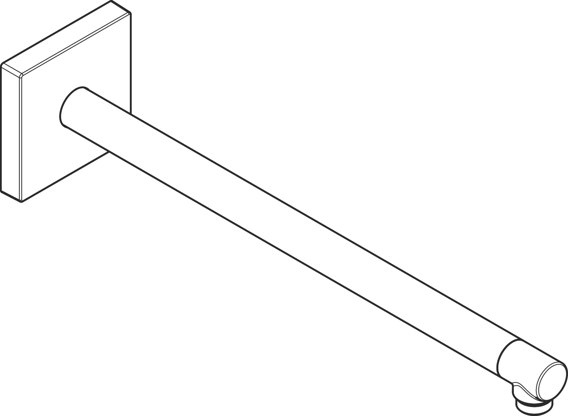Hansgrohe AXOR ShowerSolutions Brausearm 390 mm eckig, Chrom