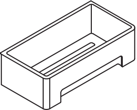 Duschkorb des Systems 900, Halter aus Edelstahl, PVD, Einsatz aus Kunststoff, schwarz, B: 220 mm, H: 67 mm, T: 115 mm, in Farbe CK (messing glänzend)