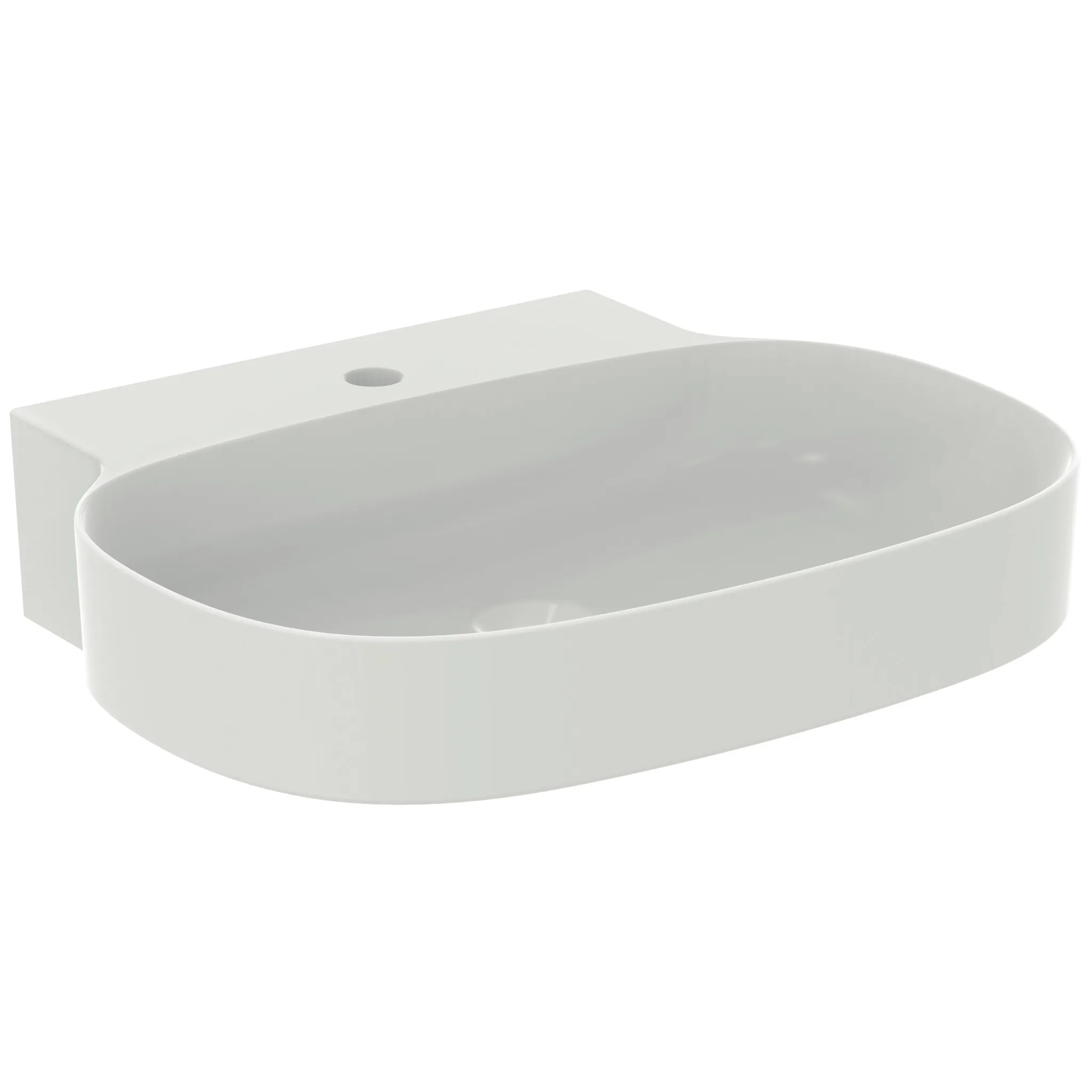 Waschbecken „Linda-X“ 60 × 50 × 13,5 cm, Hahnlochposition mittig in Seidenweiß