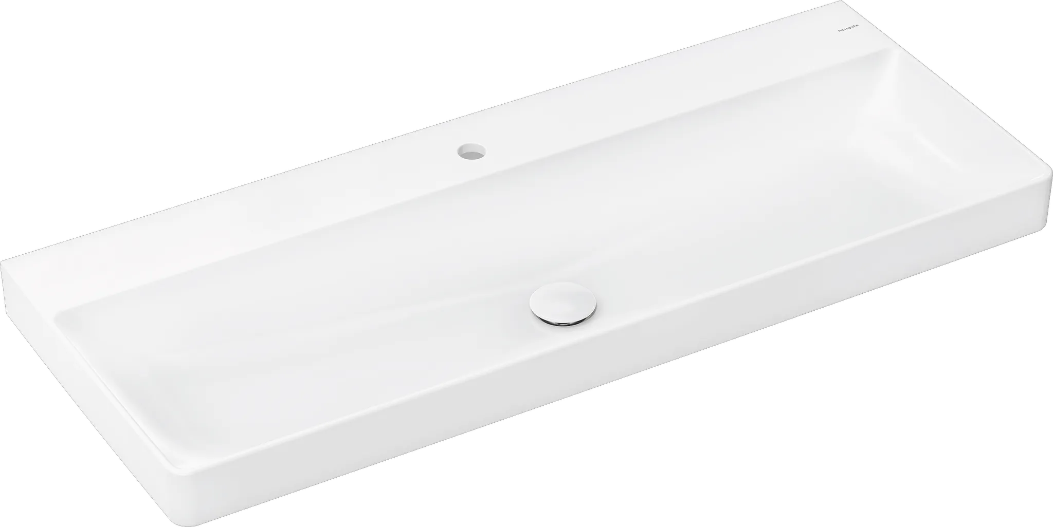 Hansgrohe Xelu Q Aufsatzwaschtisch geschliffen 1200⁄480 mit Hahnloch ohne Überlauf, SmartClean, Weiß Hansgrohe Xelu Q Aufsatzwaschtisch geschliffen 1200⁄480 mit Hahnloch ohne Überlauf, SmartClean, Weiß