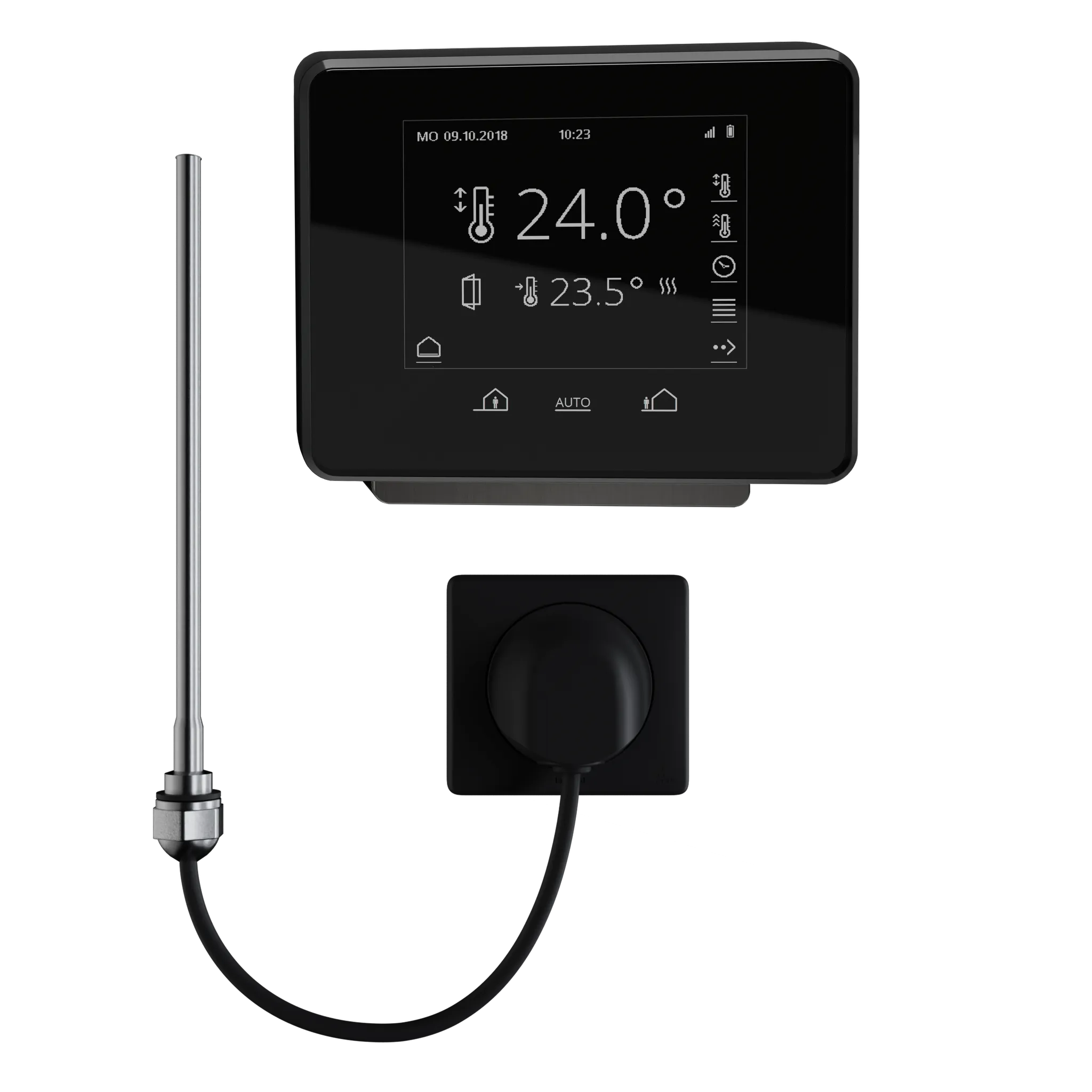 Kermi Elektro-Set inkl. Regler Funk-Comfort und Heizstab „WRX“, 400 W in schwarz / schwarz / Kermi Elektro-Set inkl. Regler Funk-Comfort und Heizstab „WRX“, 400 W in schwarz / schwarz /