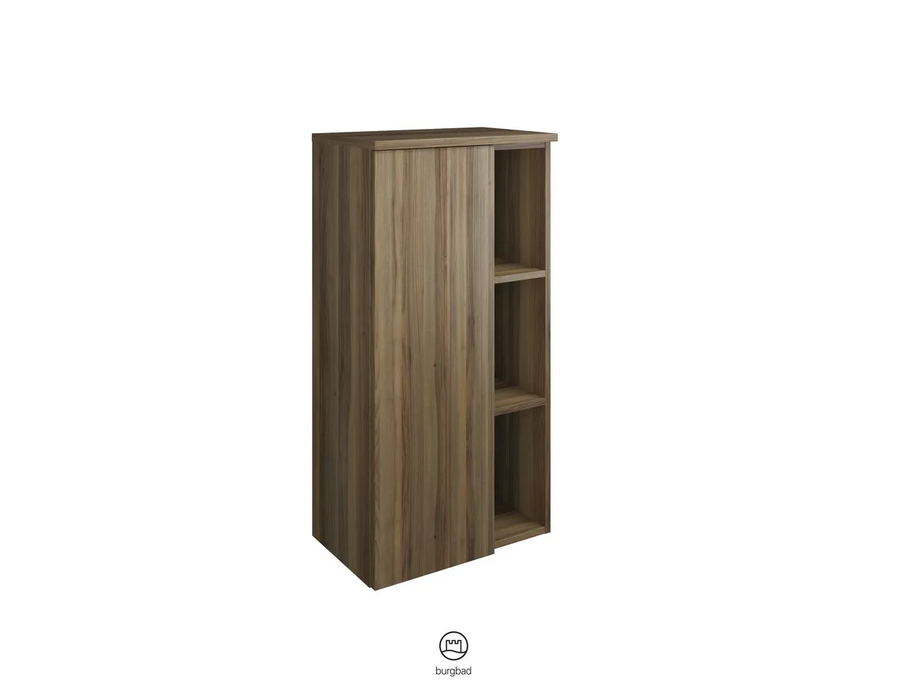 burgbad Hochschrank „Orell“ 540 × 980 × 360 mm in Nussbaum Dekor Samt