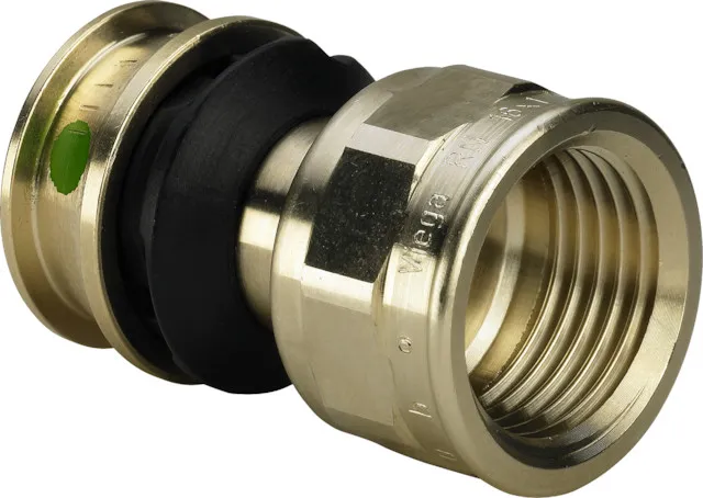 Viega „Raxofix“ Übergangsstück mit 1 Muffe und Innengewinde 40 mm × 1 1/2″ Viega „Raxofix“ Übergangsstück mit 1 Muffe und Innengewinde 40 mm × 1 1/2″