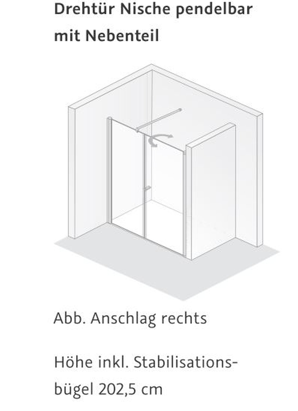 HSK teilgerahmte Drehtür mit Nebenteil pendelbar 2-teilig „Exklusiv“ Glas Grau, Profile Chromoptik (Alu Hochglanz poliert), B: 1200 mm H: 2000 mm HSK teilgerahmte Drehtür mit Nebenteil pendelbar 2-teilig „Exklusiv“ Glas Grau, Profile Chromoptik (Alu Hochglanz poliert), B: 1200 mm H: 2000 mm