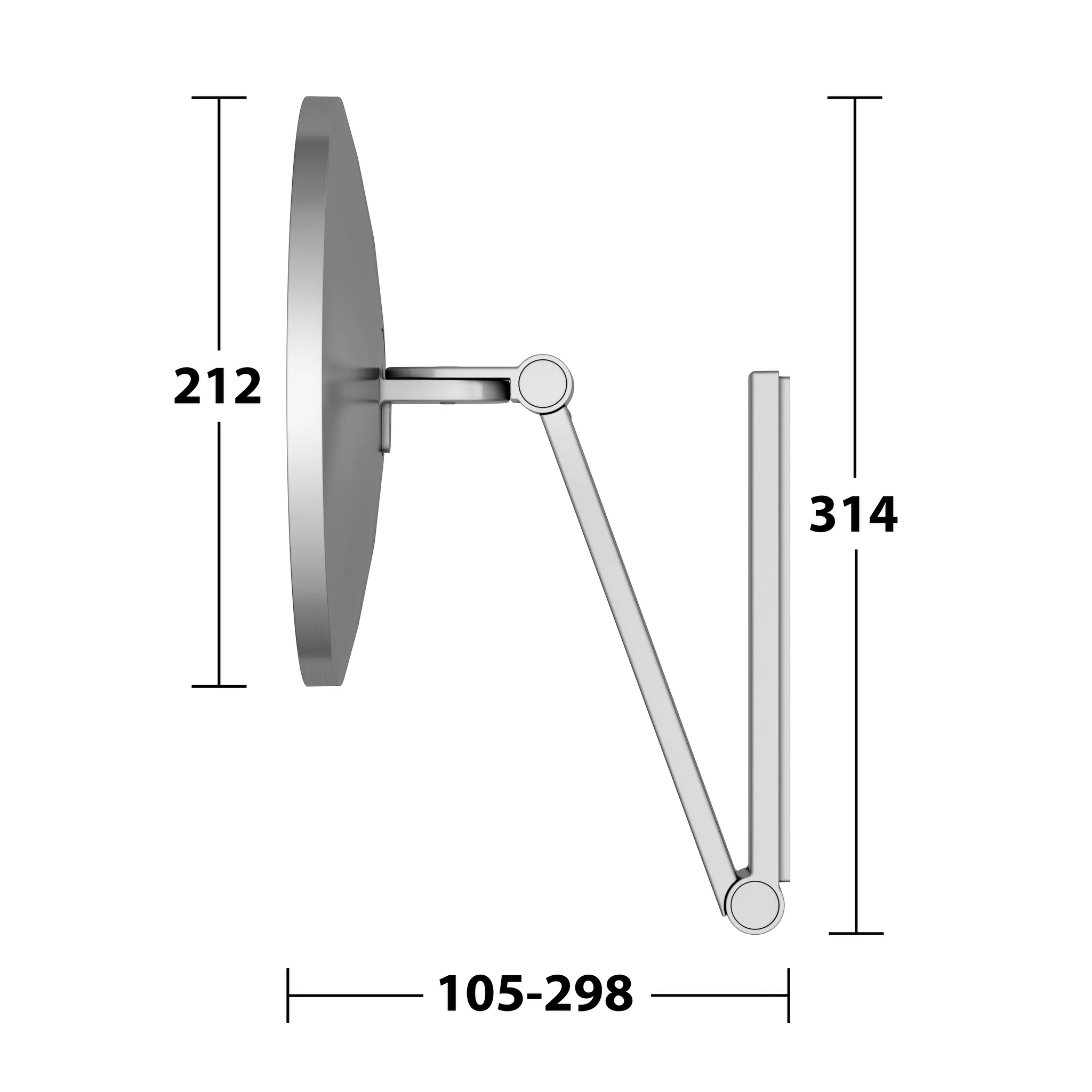 KEUCO Kosmetikspiegel iLook_move unbeleuchtet, rund, Edelstahl-finish
