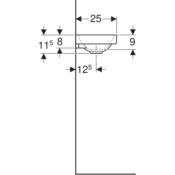 Wandwaschtisch „Acanto“, rechteckig, Hahnlochposition rechts 40 × 25 cm in weiß alpin Wandwaschtisch „Acanto“, rechteckig, Hahnlochposition rechts 40 × 25 cm in weiß alpin