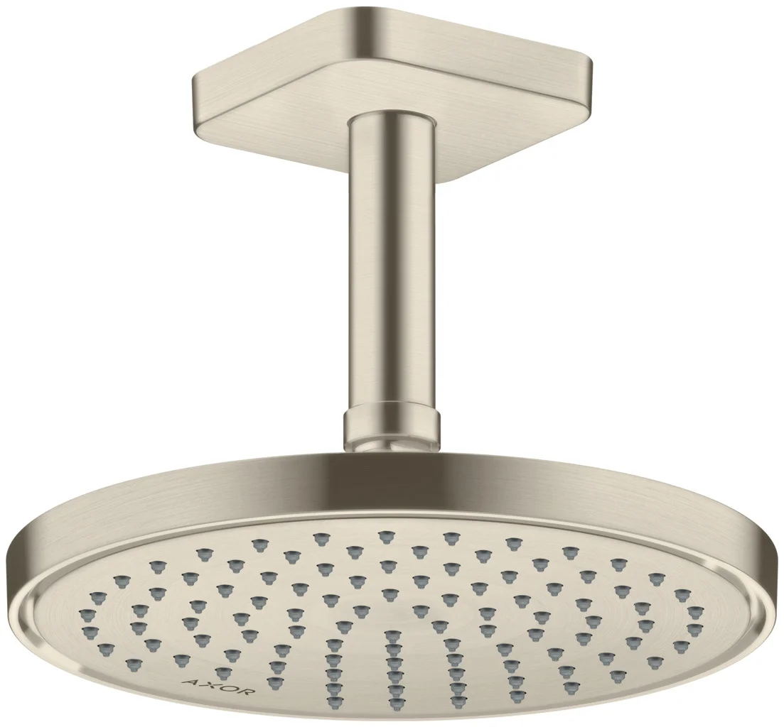 Hansgrohe AXOR ShowerSolutions Deckenanschluss 100 mm softsquare Brushed Nickel Aufputzmontage Messing G 1/2 Hansgrohe AXOR ShowerSolutions Deckenanschluss 100 mm softsquare Brushed Nickel Aufputzmontage Messing G 1/2