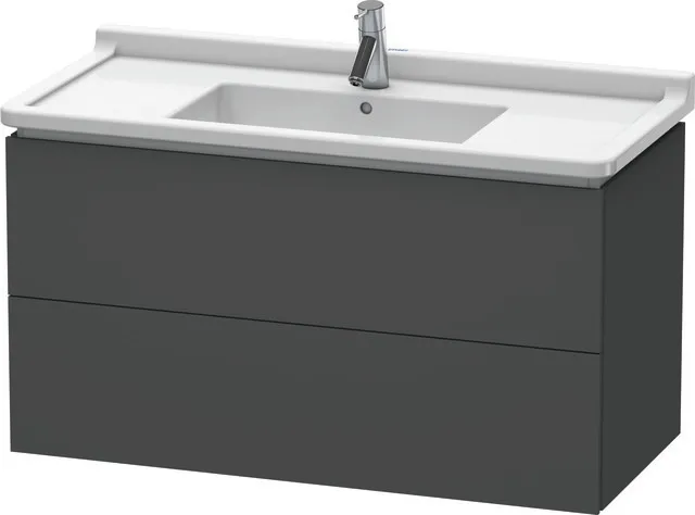 Duravit Waschtischunterschrank wandhängend „L-Cube“ 102 × 55,8 × 46,9 cm Graphit Matt Duravit Waschtischunterschrank wandhängend „L-Cube“ 102 × 55,8 × 46,9 cm Graphit Matt