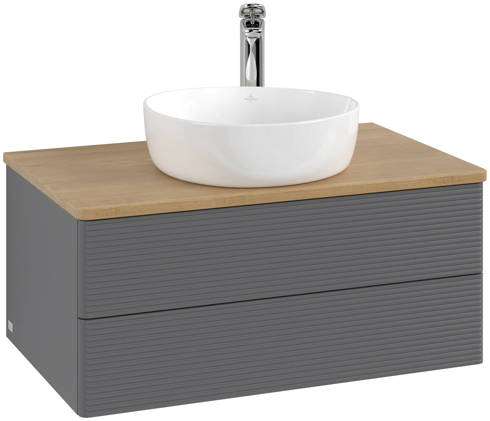 Villeroy & Boch Antao Waschbeckenunterschrank K19_5, anthrazit matt / Eiche natur