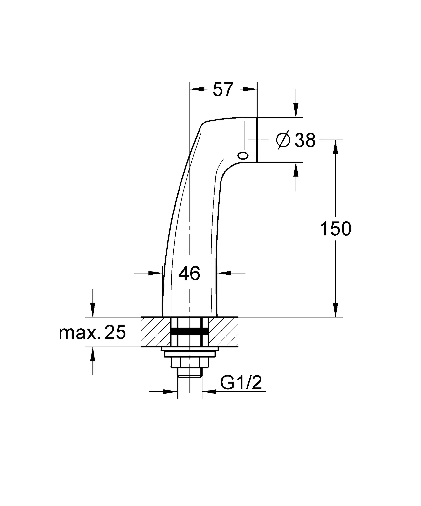 Grohe Standanschluss 12036, ½ für Europlus und Florida, chrom Grohe Standanschluss 12036, ½ für Europlus und Florida, chrom