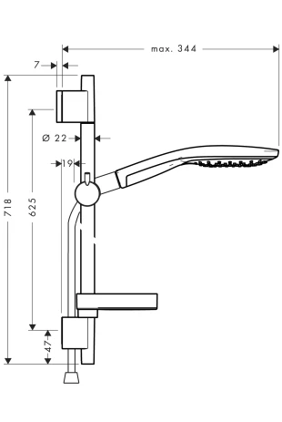 Brausenset Raindance Select 150 Unica'S Puro 650mm chrom