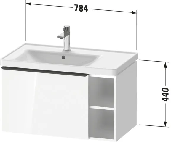 Duravit Waschtischunterschrank wandhängend „D-Neo“ 78,4 × 44 × 45,2 cm in Eiche Schwarz Duravit Waschtischunterschrank wandhängend „D-Neo“ 78,4 × 44 × 45,2 cm in Eiche Schwarz