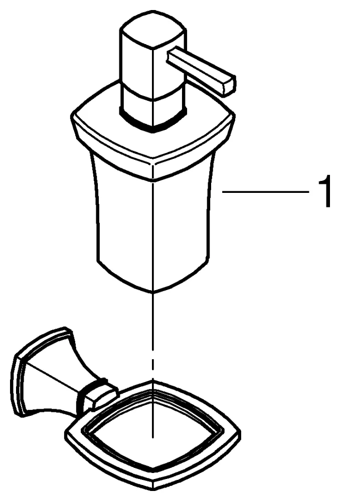Halter Grandera 40910, mit Keramik-Seifenspender Halter Grandera 40910, mit Keramik-Seifenspender
