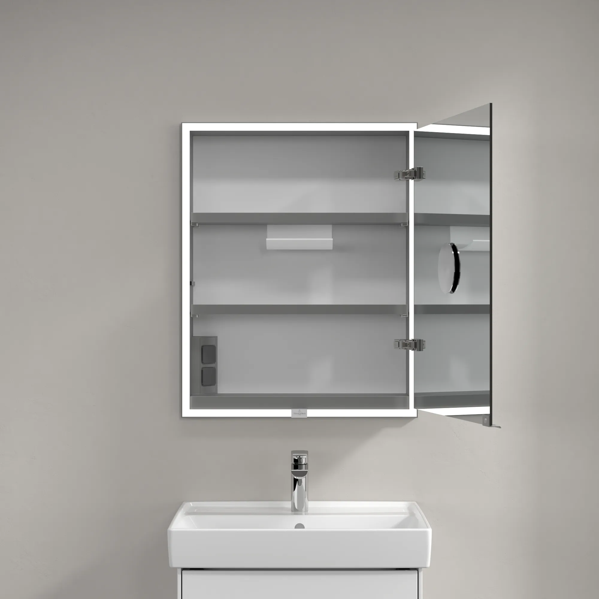 Villeroy & Boch Einbau-Spiegelschrank „My View Now“ 600 × 750 × 168 mm in White Matt, Anschlag rechts, rechts Villeroy & Boch Einbau-Spiegelschrank „My View Now“ 600 × 750 × 168 mm in White Matt, Anschlag rechts, rechts