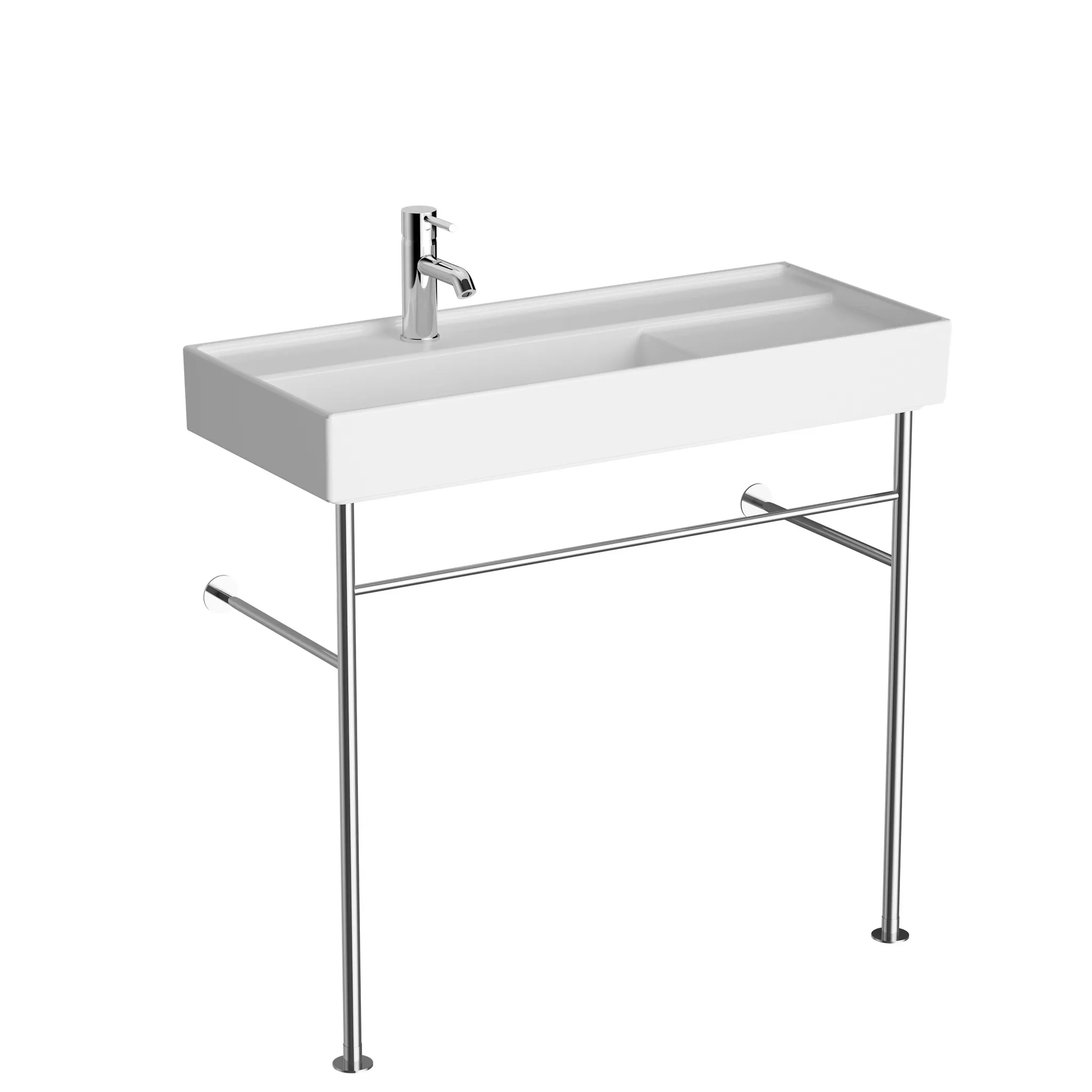 VitrA ArchiPlan Waschtisch Compact mit Metallrack asymmetrisch 90 x 38 cm rechteckig wandgebunden Weiß Hochglanz VitrA ArchiPlan Waschtisch Compact mit Metallrack asymmetrisch 90 x 38 cm rechteckig wandgebunden Weiß Hochglanz