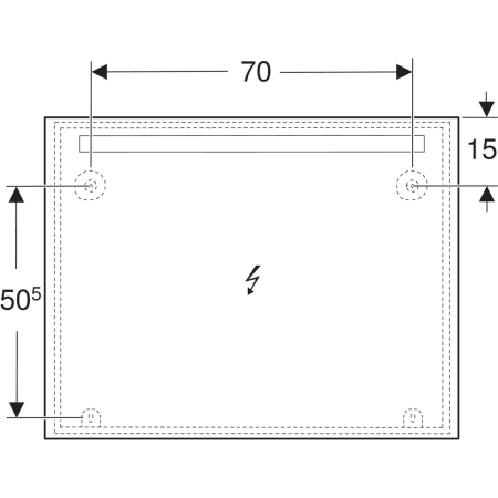 Geberit Option Basic Square Lichtspiegel, Aluminium eloxiert, 90x70 cm, Beleuchtung oben Geberit Option Basic Square Lichtspiegel, Aluminium eloxiert, 90x70 cm, Beleuchtung oben