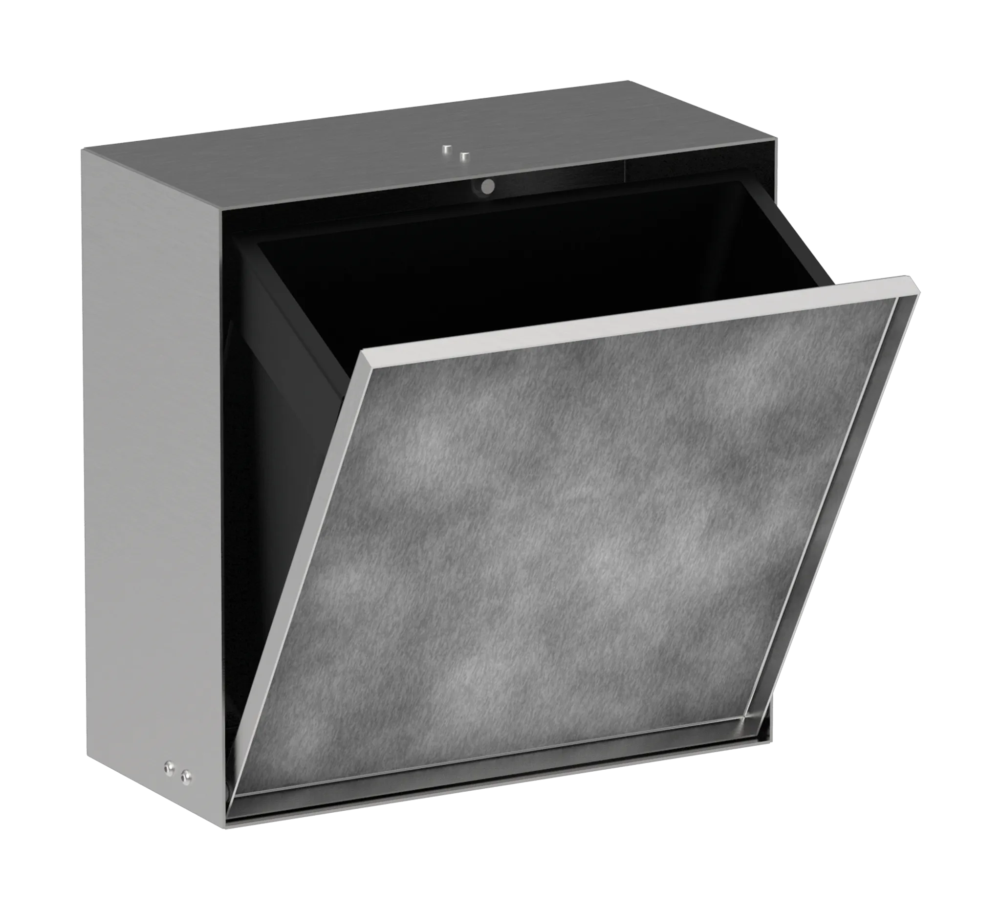 Hansgrohe XtraStoris Rock Einbau Abfalleimer Edelstahl gebürstet 300x300x140 mm Push-Open Tür