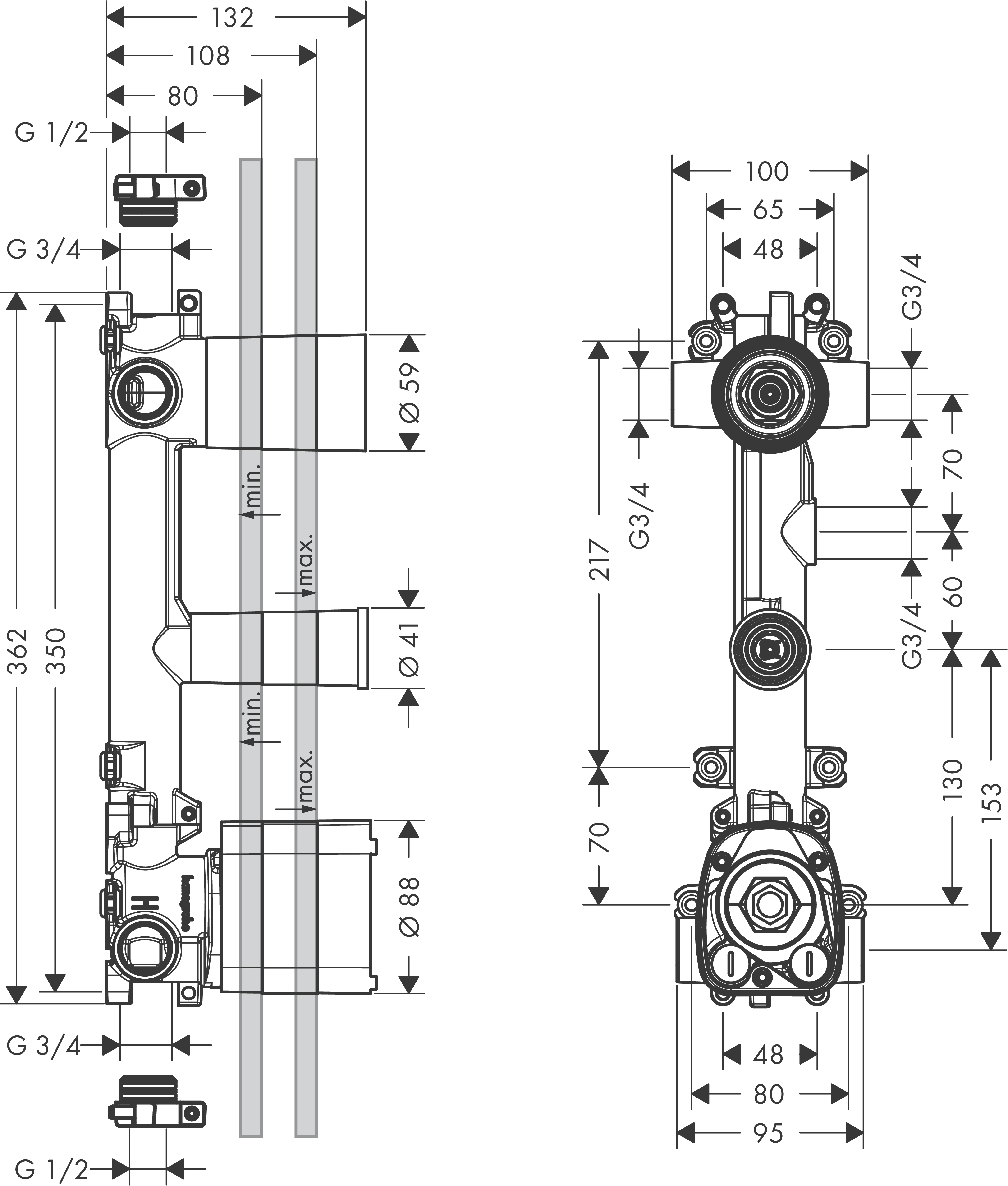 Thermostatmodul Unterputz Axor Citterio E Grundset 2 Verbraucher