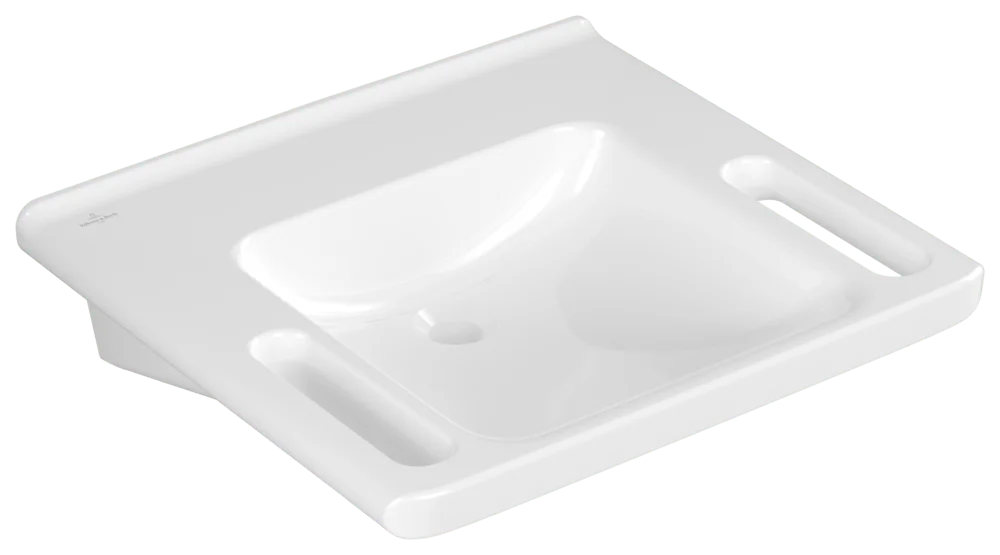 Villeroy & Boch ViCare Wandwaschbecken, 600x550x180 mm, weiß Alpin, barrierefrei, ohne Überlauf