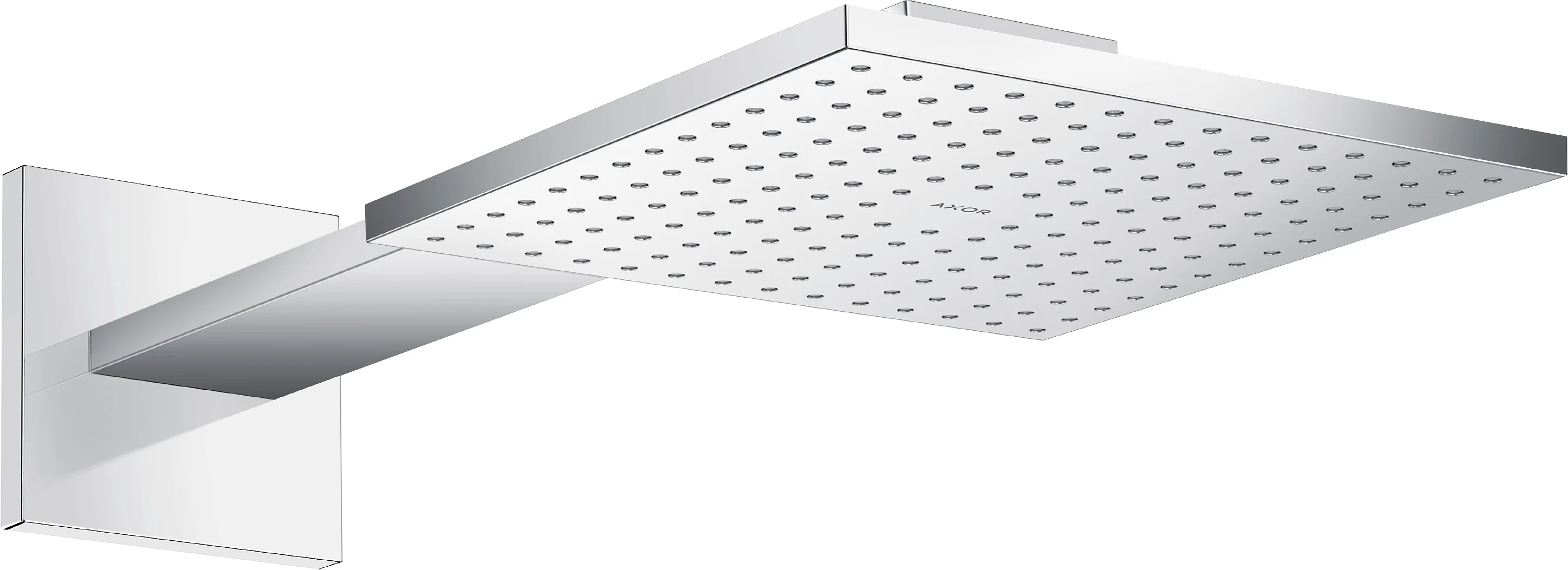 Hansgrohe AXOR ShowerSolutions Kopfbrause 250/250 2jet mit Brausearm, Chrom, 450 mm Arm, PowderRain & Intense PowderRain, DN15 Anschluss