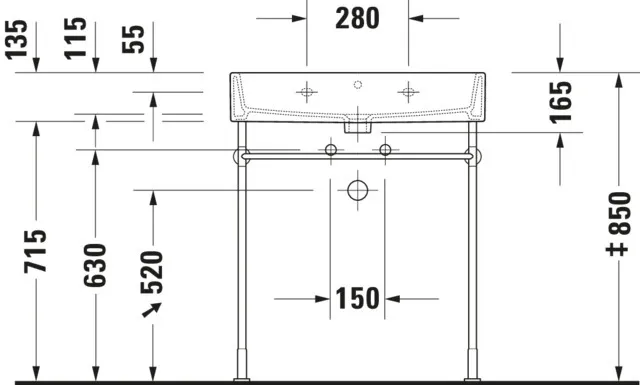 Wandwaschtisch „Vero Air“, mit Überlauf, Hahnlochposition mittig Wandwaschtisch „Vero Air“, mit Überlauf, Hahnlochposition mittig