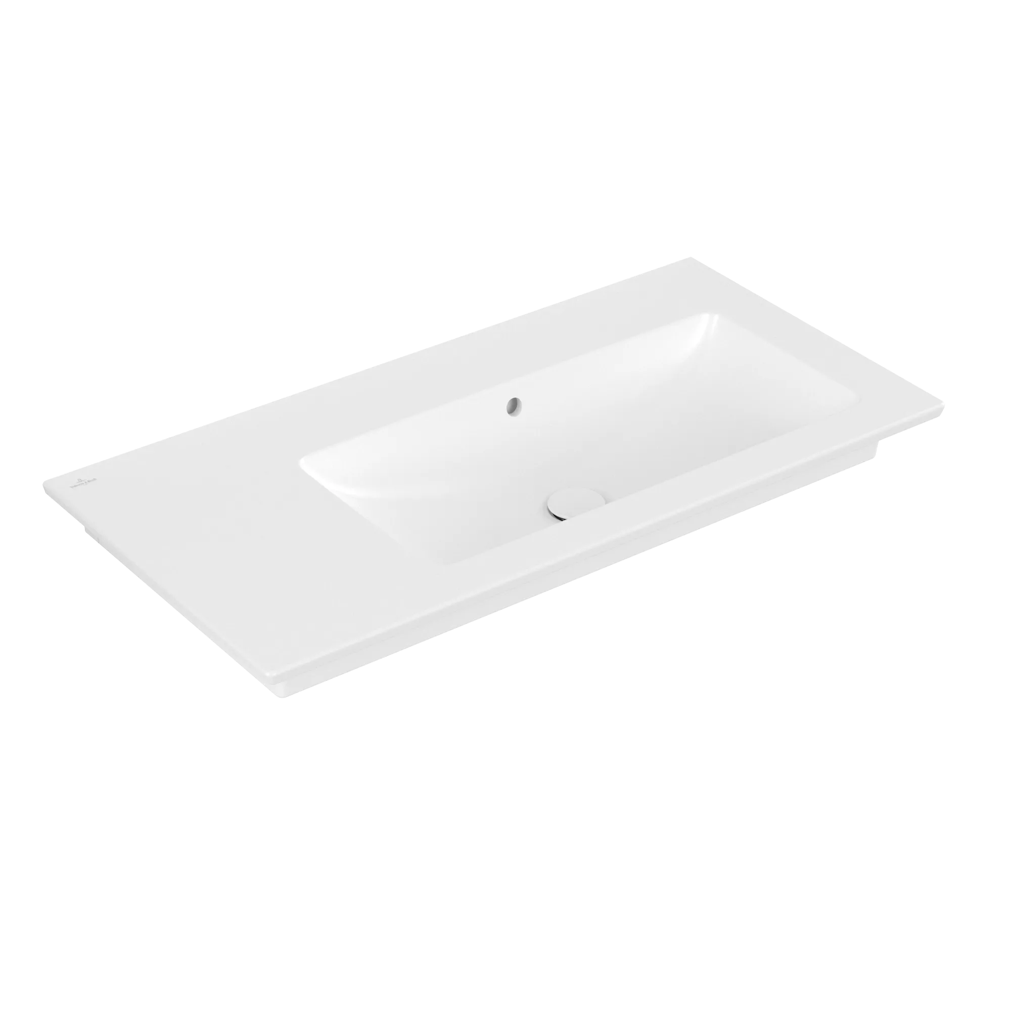 Villeroy & Boch Wandwaschtisch „Venticello“ 1000 × 500 × 170 mm, ohne Hahnlochbohrung, für Becken rechts in Stone White