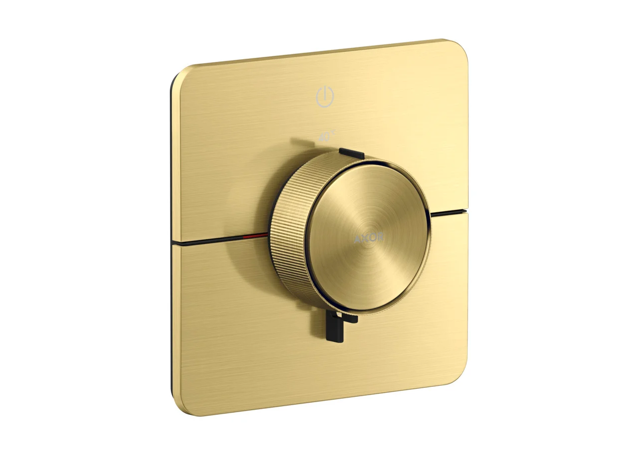 Hansgrohe AXOR ShowerSelect ID Thermostat Unterputz softsquare BB, 1 Verbraucher, Brushed Brass, flache Rosette, einfache Installation