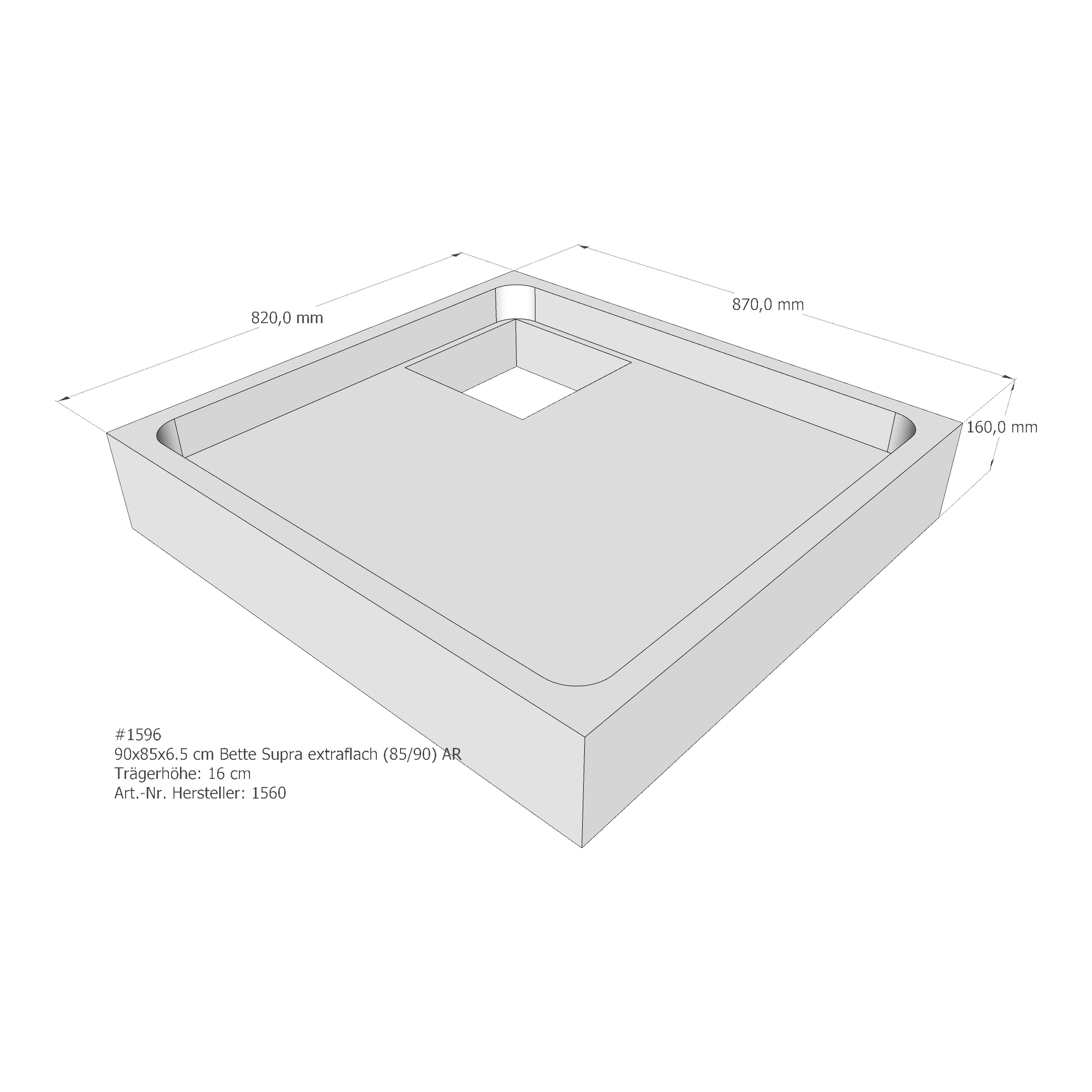 Duschwannenträger für Bette BetteSupra (extraflach) 90 × 85 × 6,5 cm