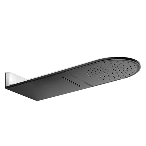 Kludi A-QA Kopfbrause Regen/Schwall, mattschwarz/chrom, 300 mm breit, DN 15, 2 Strahlarten, starre Wandmontage Kludi A-QA Kopfbrause Regen/Schwall, mattschwarz/chrom, 300 mm breit, DN 15, 2 Strahlarten, starre Wandmontage