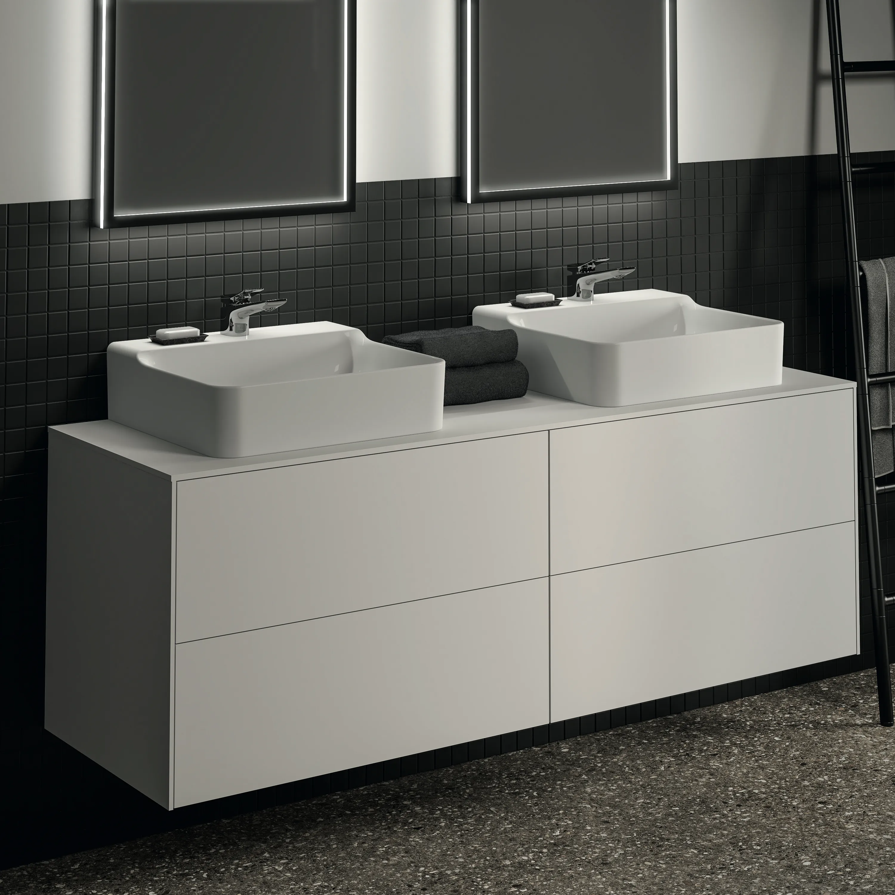 Ideal Standard Waschtischunterschrank „Conca“ 158,7 × 55 × 50,5 cm Weiß matt lackiert