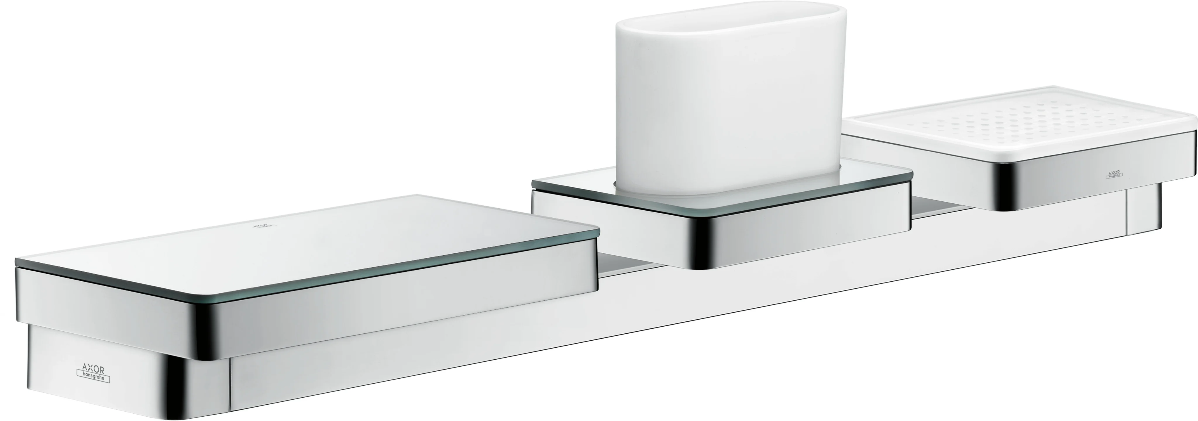 Hansgrohe AXOR Universal Softsquare Seifenschale in Chrom, Wandmontage, Bohrloch-Durchmesser 6 mm, Bohrabstand 108 mm