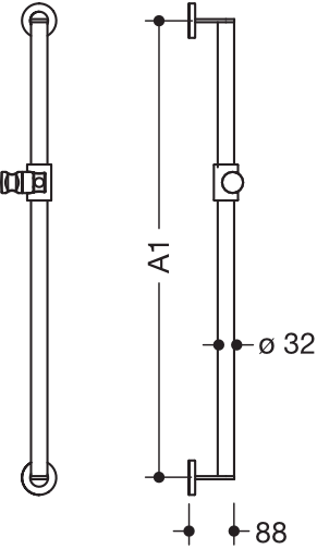 Brausehalterstange „System 900“ in Signalweiß